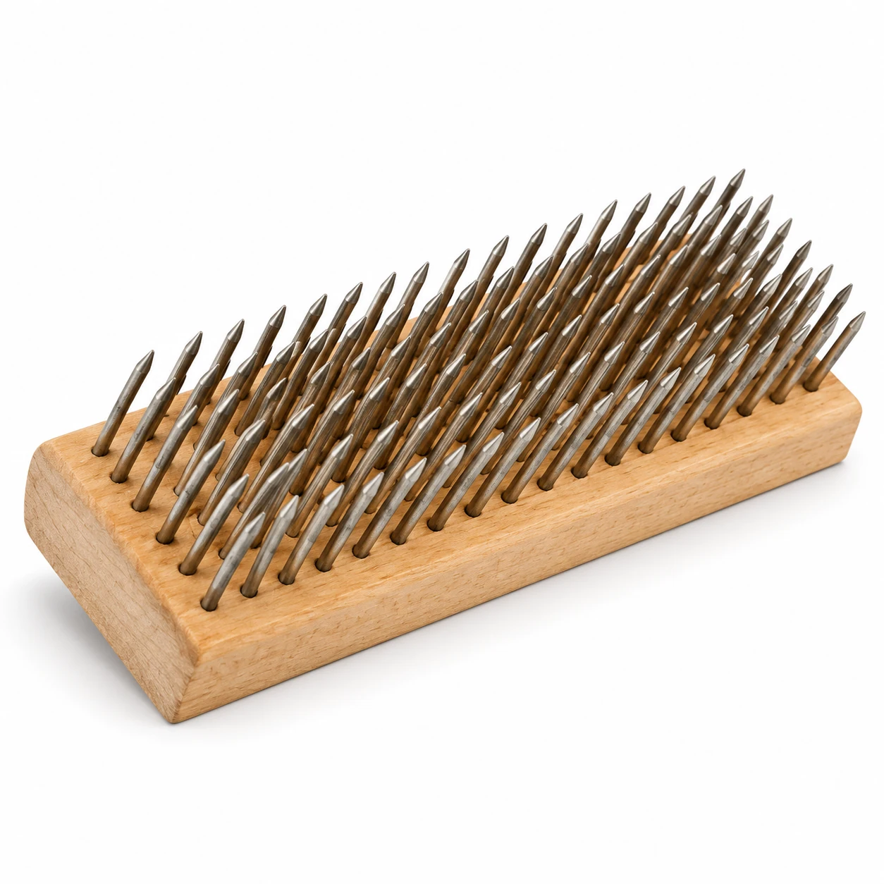 Cepillo de acero rectangular, base de madera - 177 x 55 mm